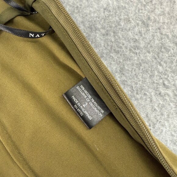 Natori Womens Size 2 Olive Green Side Zip Pull On Pants Slacks Office Casual - Picture 8 of 13